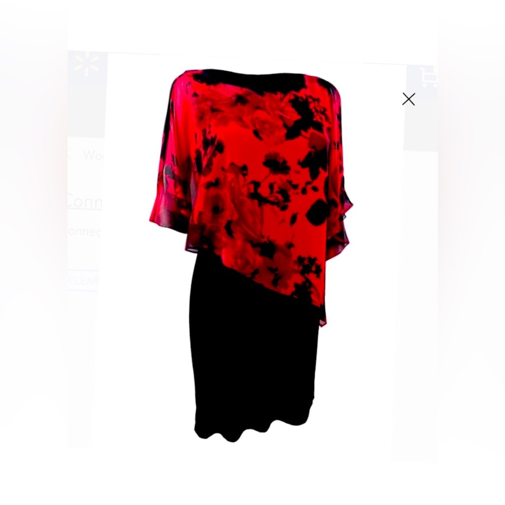Connected Apparel Red and Black dress,size 10